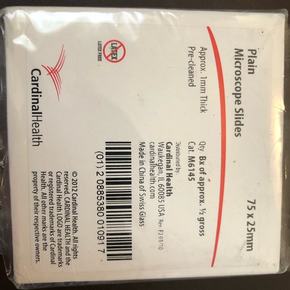Cardinal Health Plain Microscope Slides 75x25mm